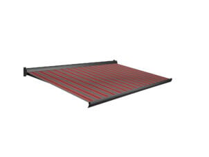 Domasol elektrische zonneluifel F10 450x300 cm rood-grijs streep D265 met antraciet frame RAL 7016