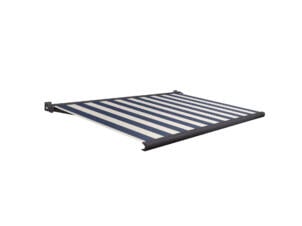 Domasol elektrische zonneluifel F20 450x300 cm + afstandsbediening blauw-wit smalle strepen met antracietgrijs frame