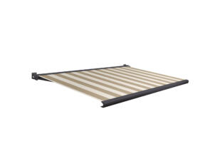Domasol elektrische zonneluifel F20 450x300 cm + afstandsbediening bruin-wit smalle strepen met antracietgrijs frame