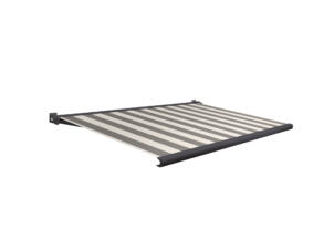 Domasol elektrische zonneluifel F20 450x300 cm + afstandsbediening zwart-wit smalle strepen met antracietgrijs frame