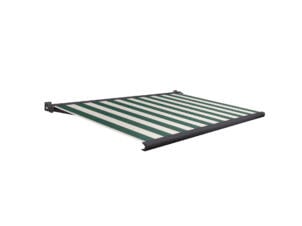 Domasol elektrische zonneluifel F20 500x300 cm + afstandsbediening groen-wit smalle strepen met antracietgrijs frame