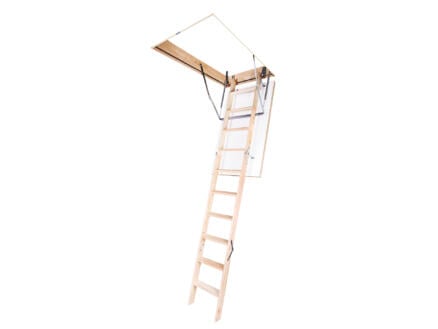 OptiStep escalier escamotable en 3 parties 111x60 cm bois avec trappe blanche 1