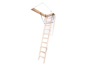 OptiStep escalier escamotable en 3 parties 140x70 cm bois avec trappe blanche