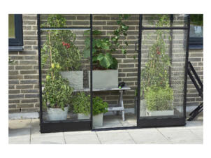Halls fundering serre Qube Lean-To 26 zwart