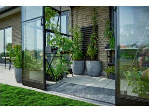 Halls fundering serre Qube Lean-To 68 zwart
