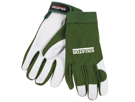 Kreator gants de jardinage M/L cuir vert 1