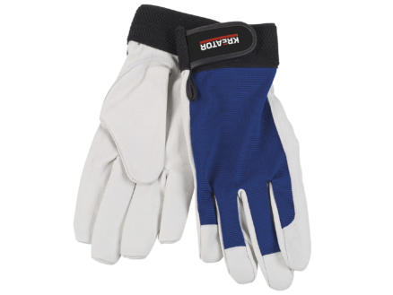 Kreator gants de travail M cuir/spandex bleu et blanc 1