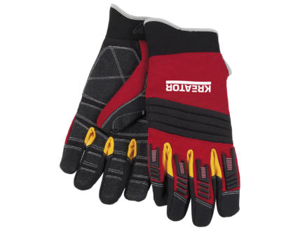 Kreator gants de travail XXL cuir synthétique rouge et noir 1