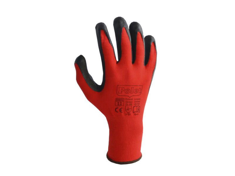 Polet gants de travail XXL nitrile rouge/noir