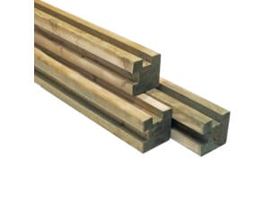 Cartri gleufpaal hoek 28mm 270x9x9 cm vuren