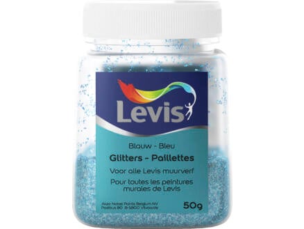 Levis glitters voor muurverf 50g blauw 1