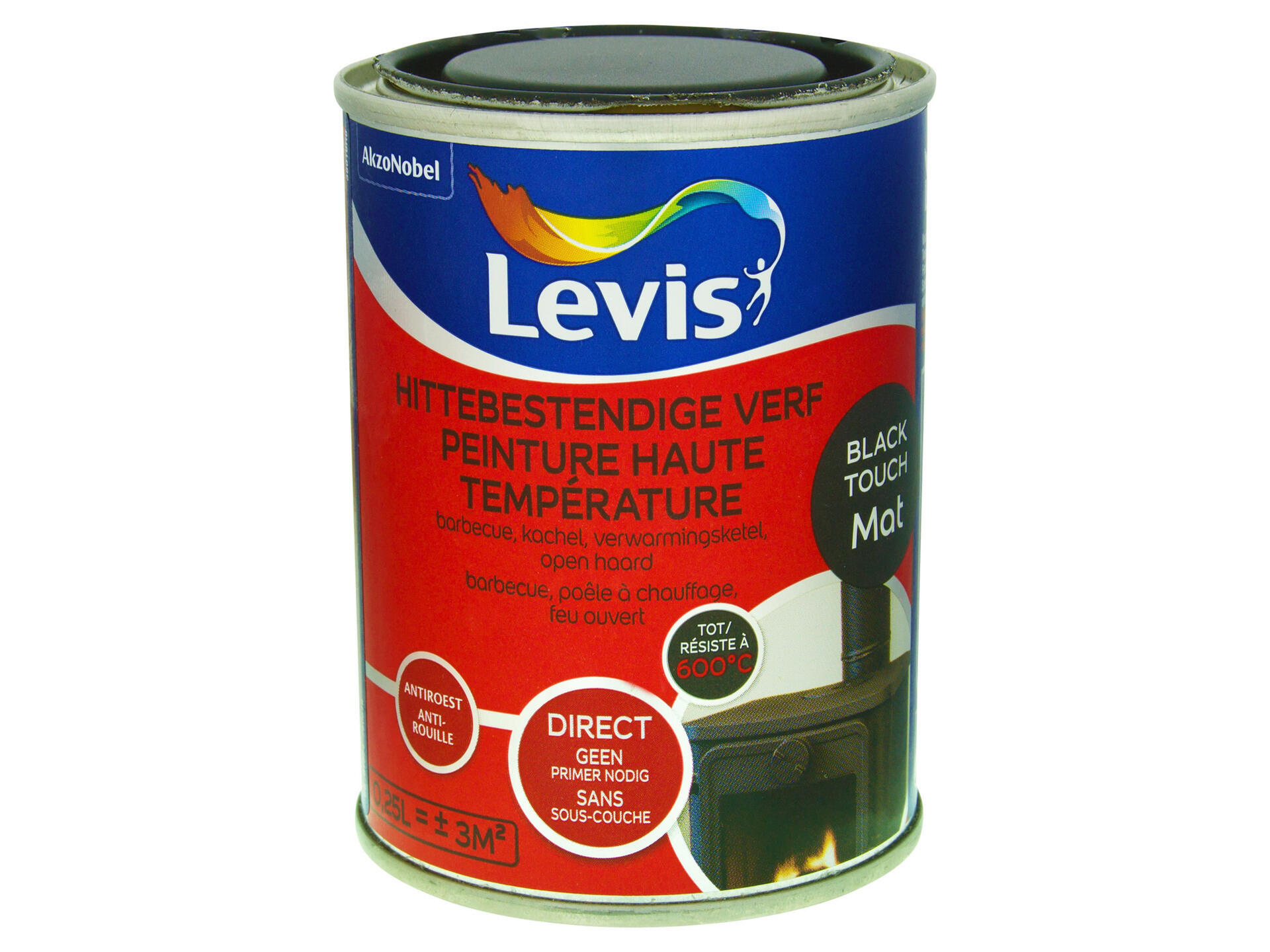 Tonen Peru sponsor Levis hittebestendige verf mat 0,25l black touch | Hubo
