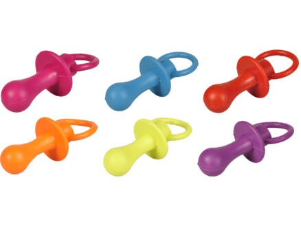 Flamingo hondenspeeltje fopspeen met geluid 12cm rubber beschikbaar in 6 kleuren 1