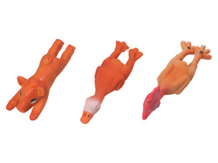 Flamingo hondenspeeltje met geluid 13,5cm latex beschikbaar in 3 vormen 1
