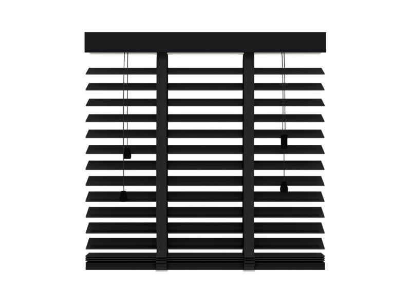Decosol horizontale lamellen hout 50mm 160x180 cm mat zwart