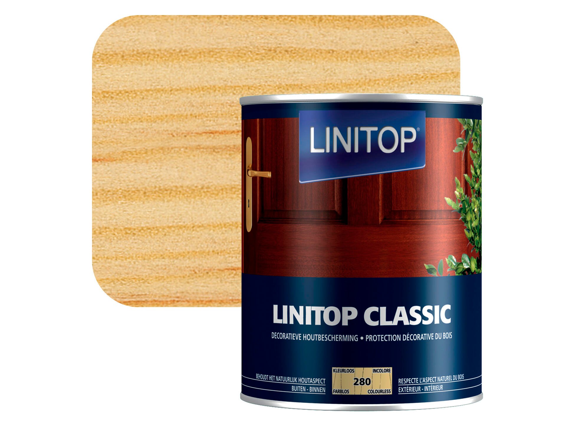 Linitop houtbeits 1l kleurloos #280