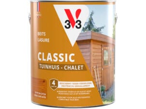 V33 houtbeits tuinhuis zijdeglans 2,5l lichte eik