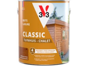 V33 houtbeits tuinhuis zijdeglans 2,5l midden eik