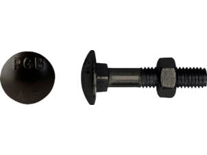 Pgb-fasteners houtbout met moer DIN603 M8 60mm zwart 6 stuks