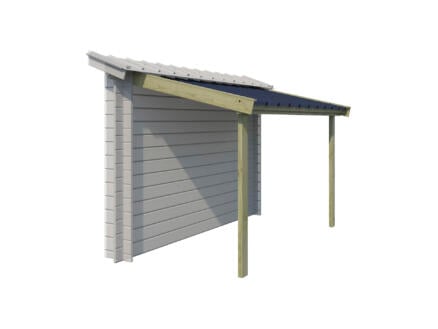 Gardenas houtstapelplaats met stalen dak 140x260 cm geïmpregneerd 1