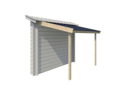 Gardenas houtstapelplaats met stalen dak 140x260 cm 1