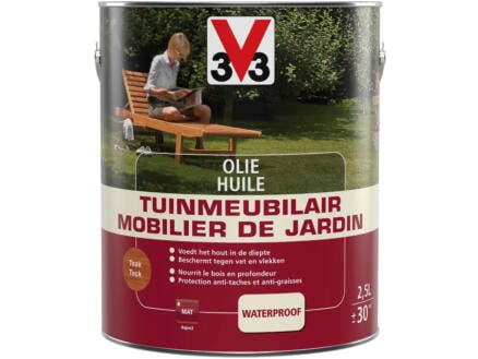 V33 huile meuble de jardin mat 2,5l teck 1