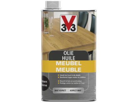 V33 huile meuble déco mat 0,5l ébène 1
