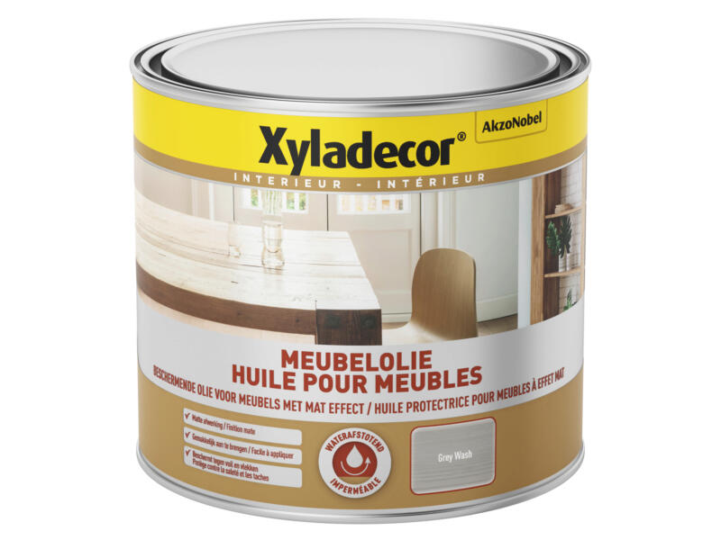 Xyladecor huile meubles intérieurs mat 500ml grey wash