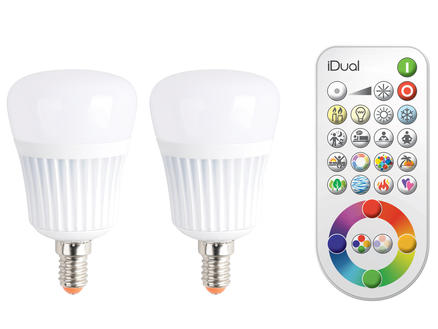 Jedi iDual LED lamp E14 7W 2 stuks + afstandsbediening 1