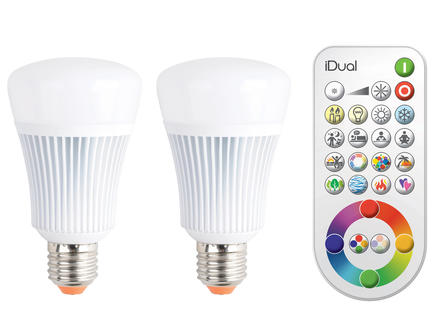Jedi iDual LED lamp E27 11W 2 stuks + afstandsbediening 1