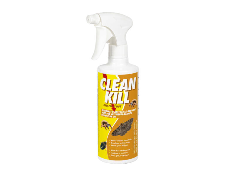Killit Insecticide Clean Kill insecticide spray kleermot/huisstofmijt/bedwants 500ml | Hubo
