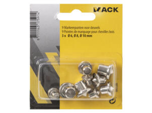 Mack jeu de pointes de marquage pour chevilles 3x6/8/10 mm set de 9