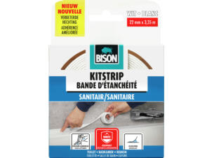 Bison joint d'étanchéité pour salle de bains 22mm 3,35m blanc