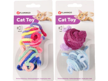 Flamingo jouet pour chat qui couine 4,5cm laine 2 pièces disponible en 4 couleurs 1