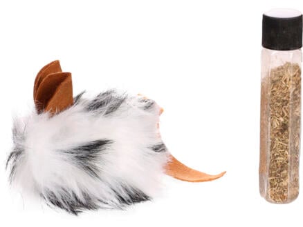 Flamingo jouet pour chat souris avec herbe à chat 17cm peluche 1