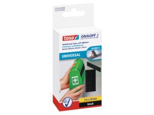Tesa klittenband 1m x 20mm zwart