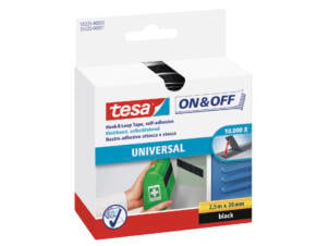 Tesa klittenband 2,5m x 20mm zwart