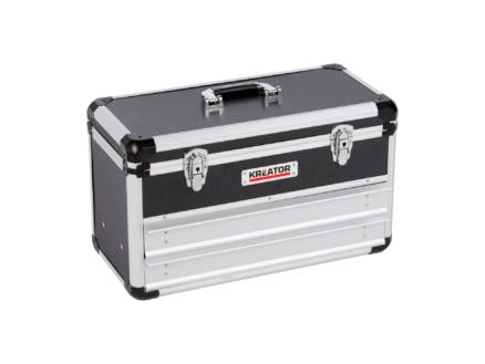 Kreator koffer met 2 lades 52,3x24x30,5 cm aluminium zwart 1