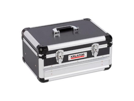 Kreator koffer met lade 43x30x20,5 cm aluminium zwart 1