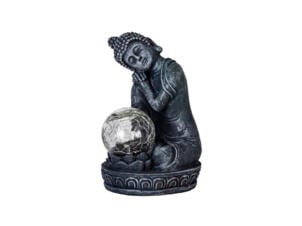 Eglo lampe solaire décorative Bouddha endormi 0,06W gris