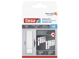 Tesa languettes adhésives papier peint & plâtre recharge 8cm 1 kg 6 pièces