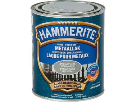 Hammerite laque peinture métal structure 0,75 gris métal 1