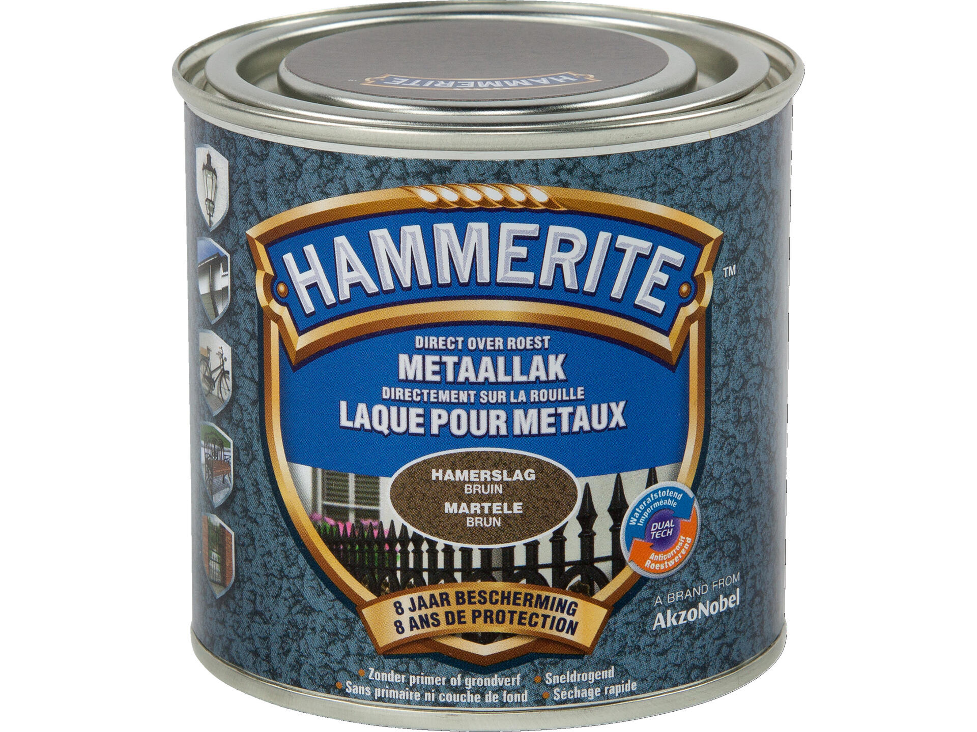 Hammerite laque pour métaux martelé 0,25l brun