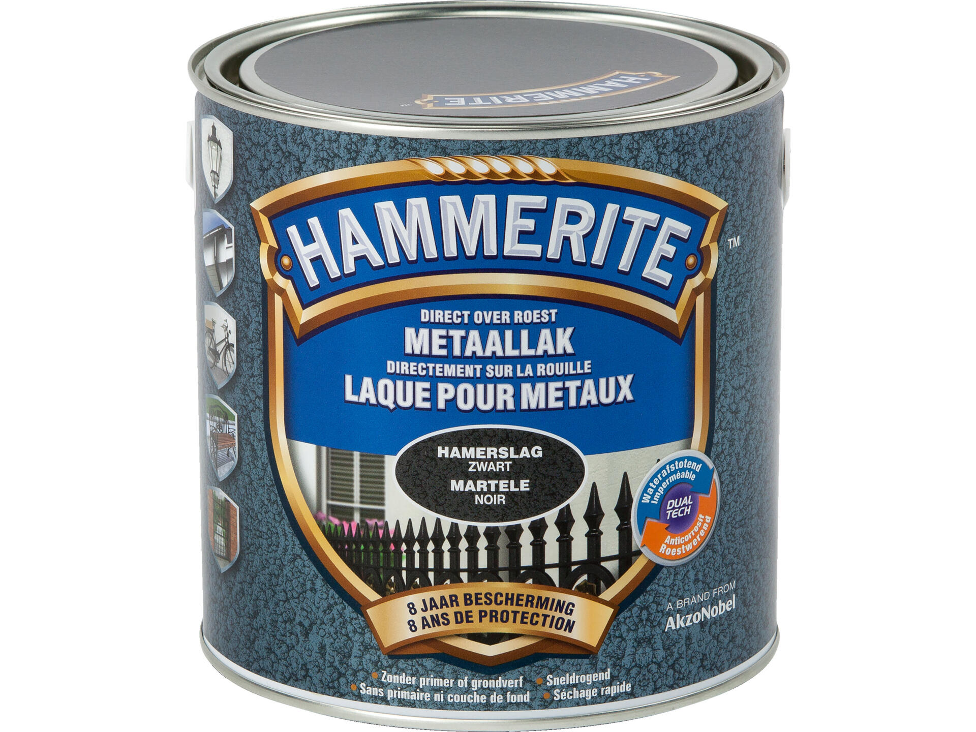 Hammerite laque pour métaux martelé 2,5l noir
