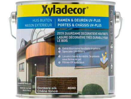 Xyladecor lasure portes & châssis UV-plus 2,5l chêne foncé 1