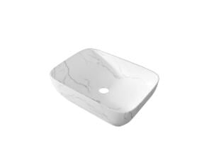 Aurlane lavabo rectangle 46x32x14 cm marbre blanc