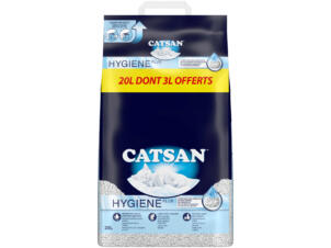 Catsan litière pour chat hygiene plus 17l + 3l gratuit