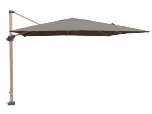 Garden Plus luxe zweefparasol 3m houtlook taupe