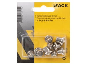 Mack markeerpuntset voor deuvels 3x6/8/10 mm 9-delig