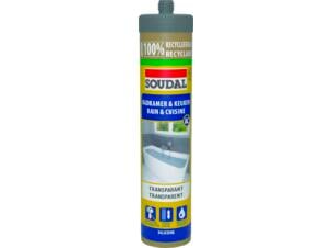 Soudal mastic silicone bain & cuisine 270ml transparent